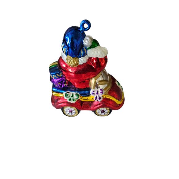 Set of Santa Glass Christmas Ornaments Christmas by Krebs& Hand Painted Glass - Picture 5 of 7